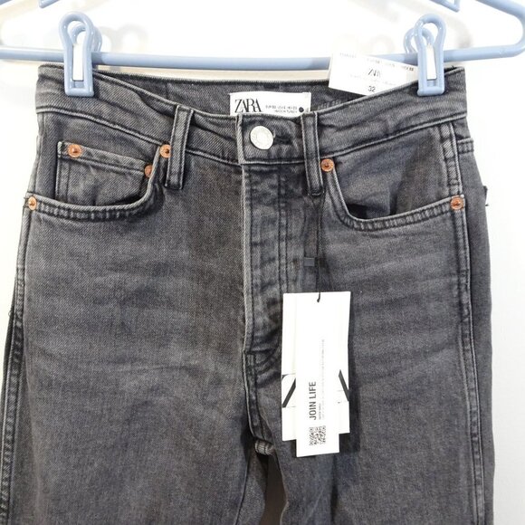 ZARA Slim Full Length Midweek Grey Jeans NEW Size 0 Signature Denim - Picture 2 of 7